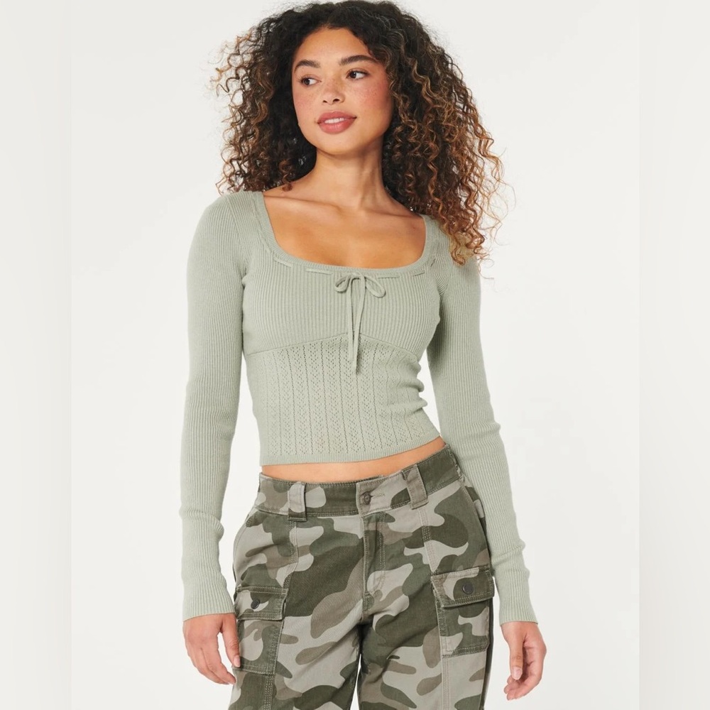 Hollister Textured Scoop Sweater, Black